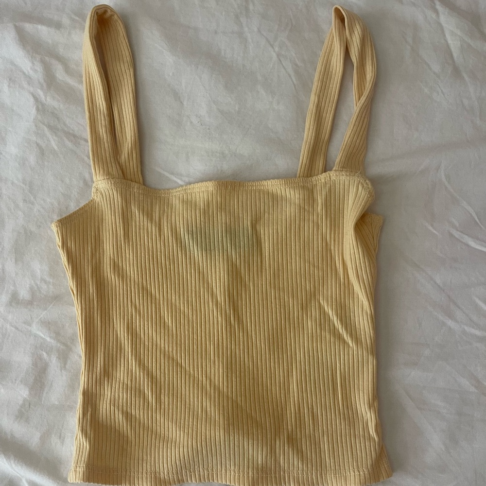 reformation yellow crop top
